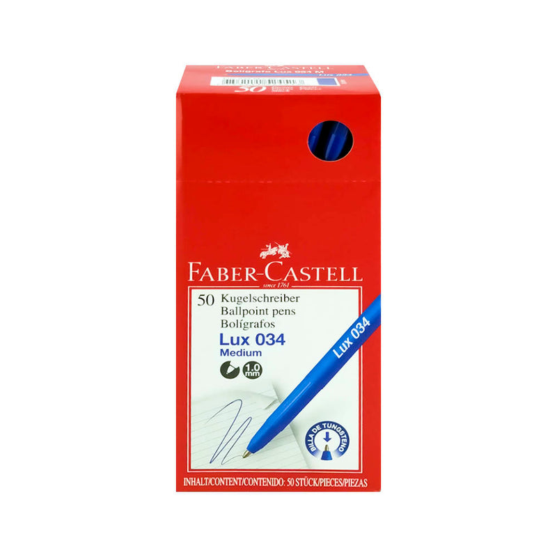 Boligrafo Faber T/Sec (034) P/Media 1.00mm Azul - Cja x 50 unds