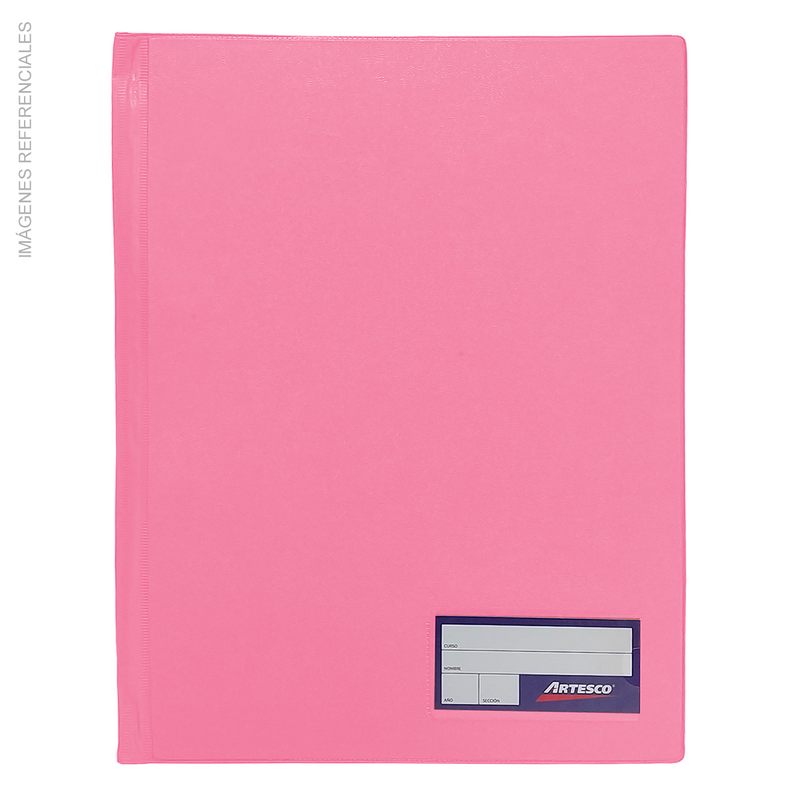 Folder Artesco D/Plast Doble Tapa A4 C/Gusano Rosado