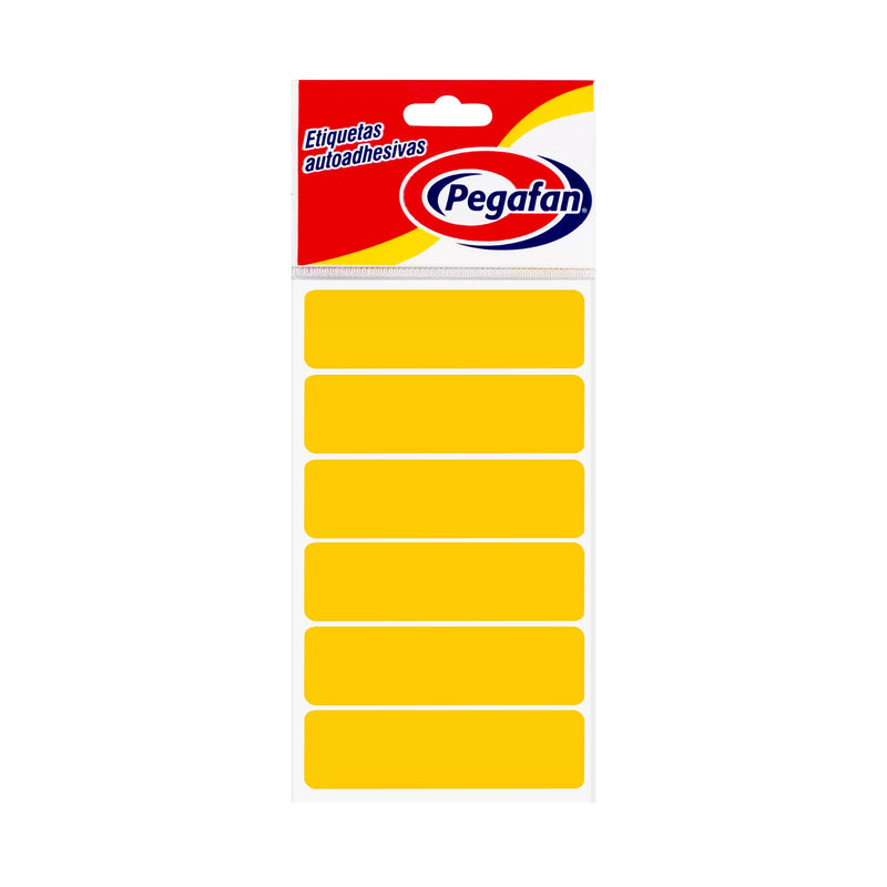Etiqueta Adhesiva para Oficina y Hogar Pegafan (23.5X76mm) Amarillo x100und