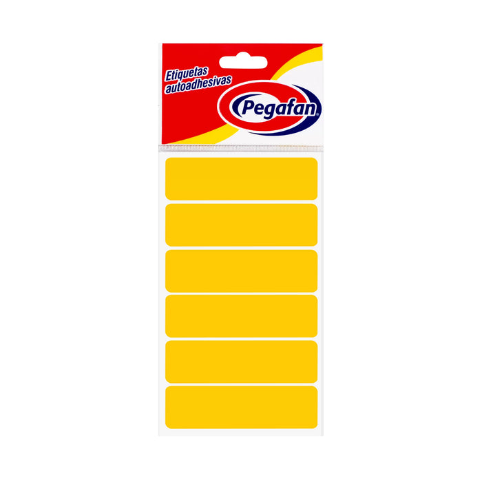 Etiqueta Adhesiva para Oficina y Hogar Pegafan (23.5X76mm) Amarillo x100und