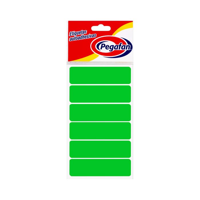 Etiqueta Adhesiva para Oficina y Hogar Pegafan (23.5X76mm) Verde x100und