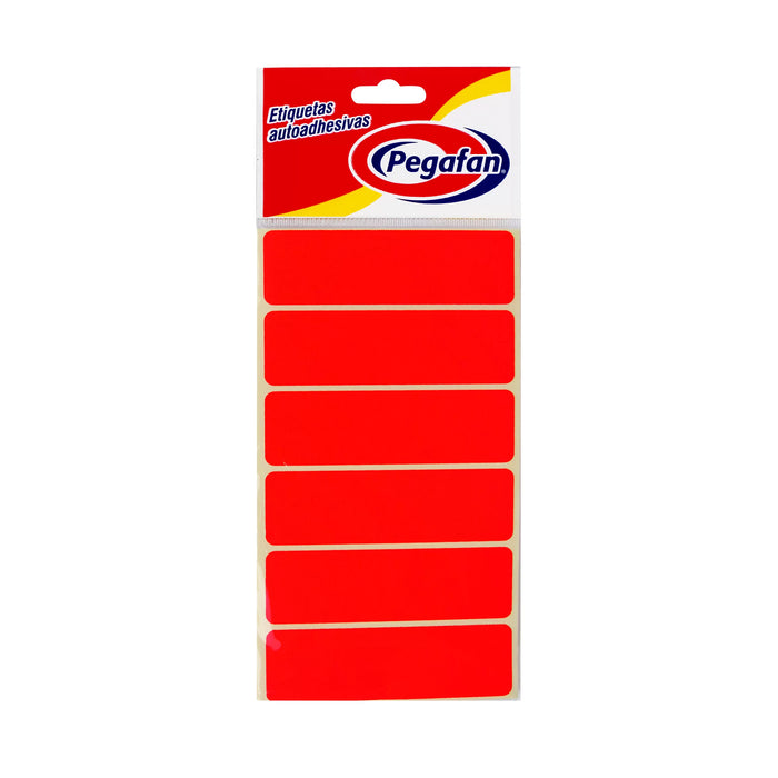 Etiqueta Adhesiva para Oficina y Hogar Pegafan (23.5X76mm) Rojo x100und