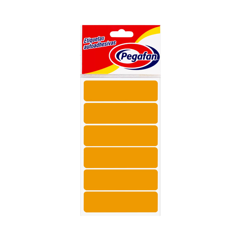 Etiqueta Adhesiva para Oficina y Hogar Pegafan (23.5X76mm) Anaranjado Fosforescente x100und
