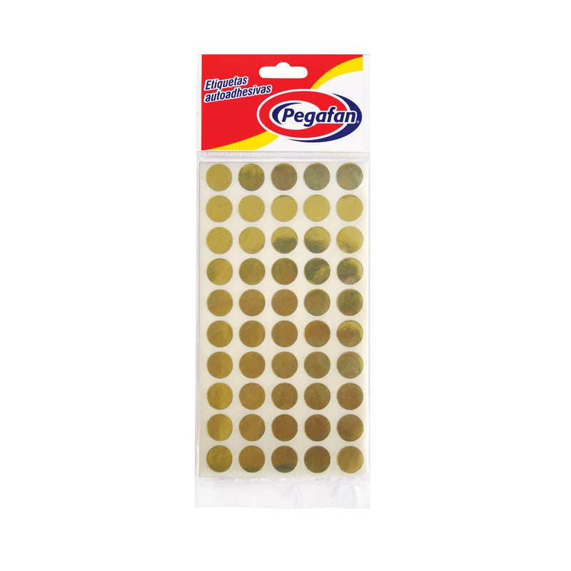 Etiqueta Adhesiva Pegafan Circular (13mm) Dorado x500und