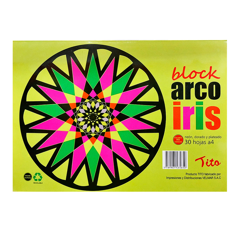 Block  Arco Iris Neón A4 (30Hjs)