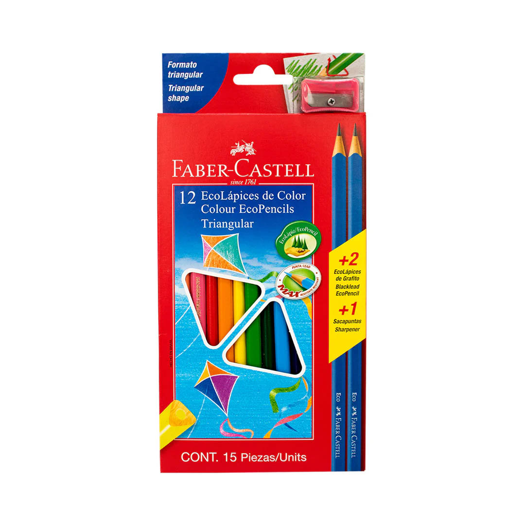 Faber-Castell Ecolápices de colores - 12 unidades - Tesoro Tico - Productos  Ecológicos y Sostenibles realmente sin Plástico