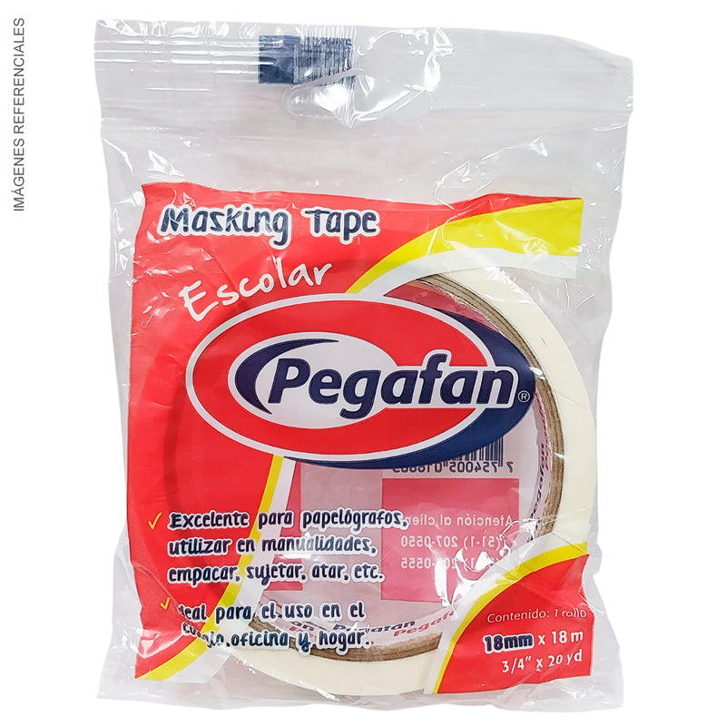 Cinta Masking Tape Escolar Pegafan (3/4"X20Yds)