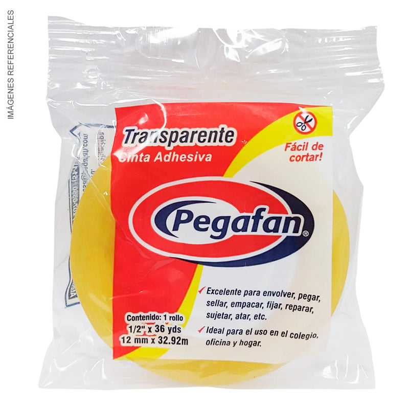 Cinta Adhesiva Transparente Pegafan (1/2"X36Yds)