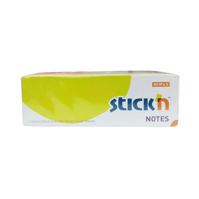 Notas Stick'N 1.5X2" (21005) (100Hjs) (X12Pads) Amarillo