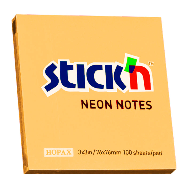 Notas Stick'N (21164) 3X3" (100Hjs) Naranja Neon