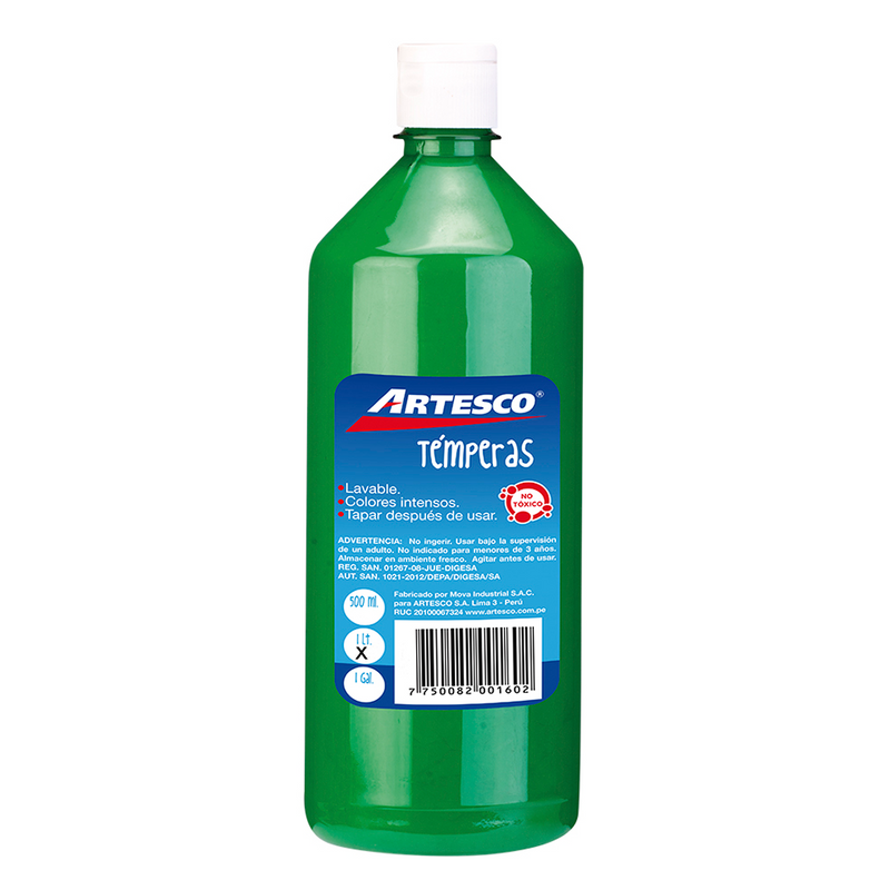 Tempera Artesco Escolar x1L Verde