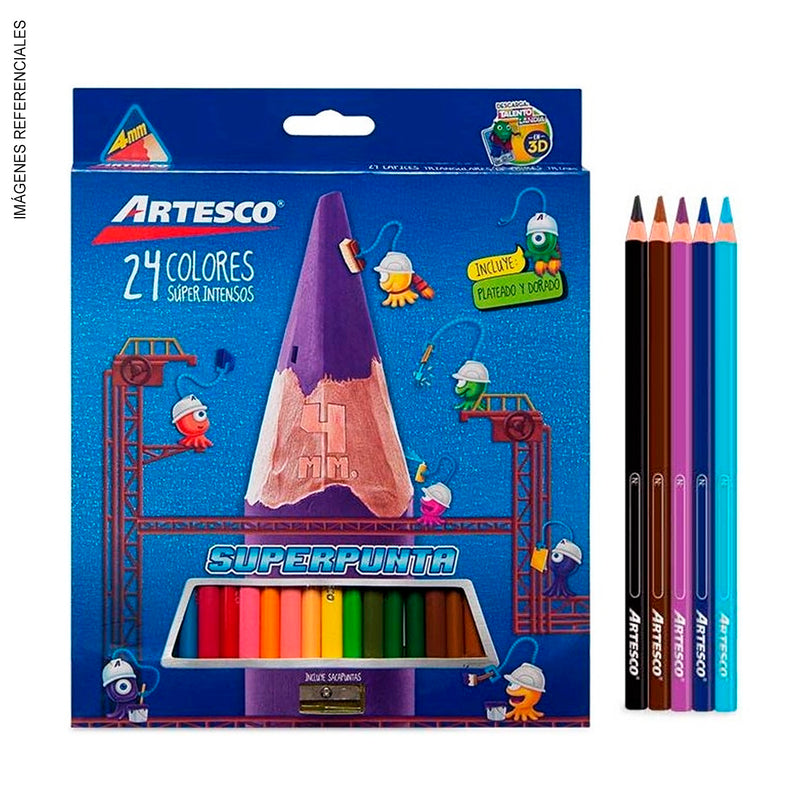 Colores Artesco Delgados Triangulares Largos x24