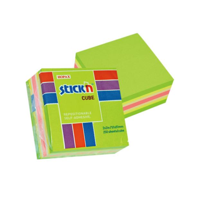 Notas Stick'N 2X2" Mini Cubo (21339/21534) 250Hjs Lima Neon