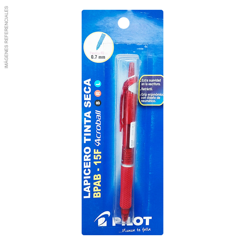 Bolígrafo Pilot Tinta Híbrida Acroball Grip Blister Color Rojo