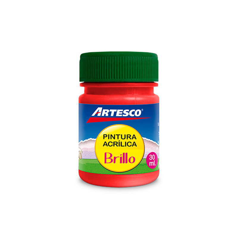 Pintura Acrilica Artesco Brillante 30ml Rojo