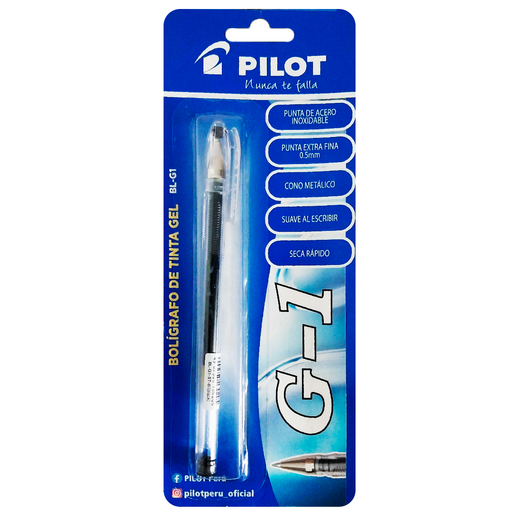 Bolígrafo Pilot Tinta Gel G2 Grip Retráctil 0.5Mm Negro — Comercial Li