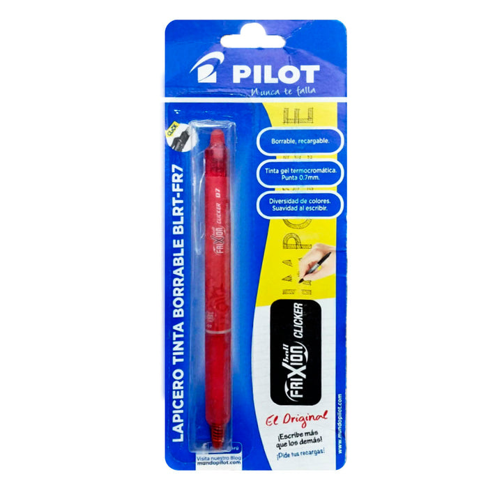 Bolígrafo Pilot Frixion Clicker (Blrt-Fr7) Borrable 0.7 Rojo (blister)