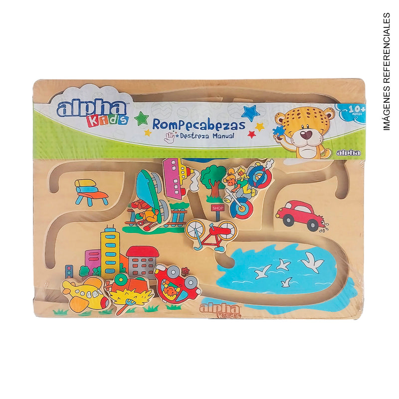 Juego Didactico Alpha (48089) Laberinto D/Madera Transport