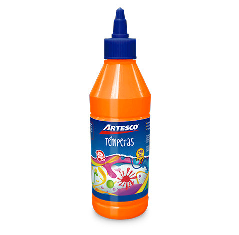 Tempera Artesco Escolar X250Ml Naranja Neon