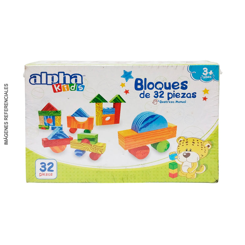 Juego Didactico Alpha Bloques De Microporoso X 32 Piezas