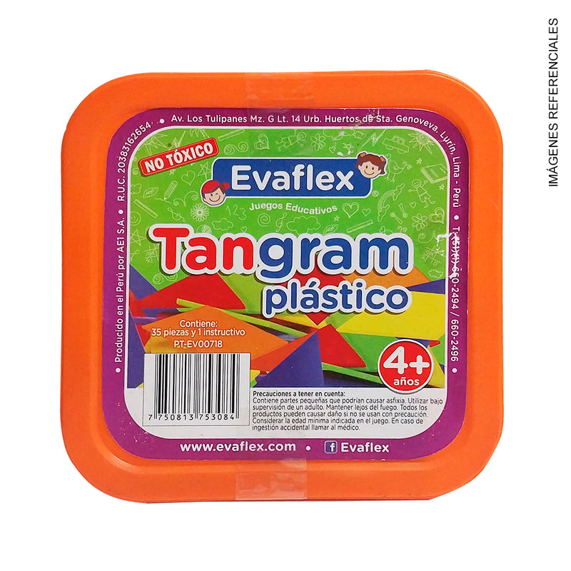 Juego Didactico Evaflex (Pt-Ev00718) Tangram Plastico (X35)