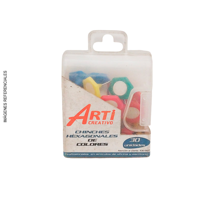 Chinche Arti Creat Hexagonales (X30) (Tac201029) Colores