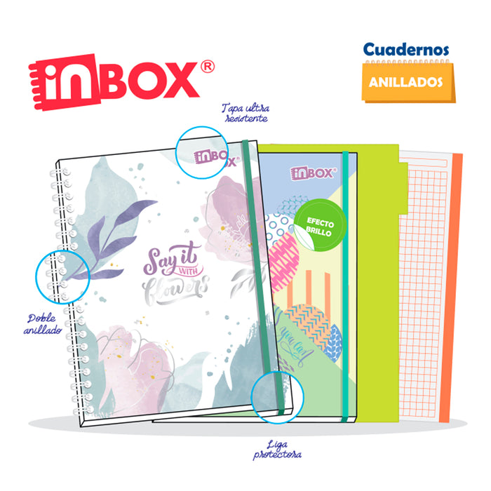 Cuaderno Andes Espiral A5 cuadriculado 60 Gr -Tapa dura - 180 hjs Surtido Inbox