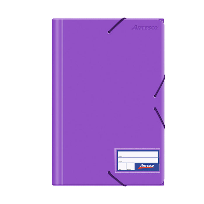 Folder Artesco D/Plast C/Liga C/Entero Morado + Fast Plast