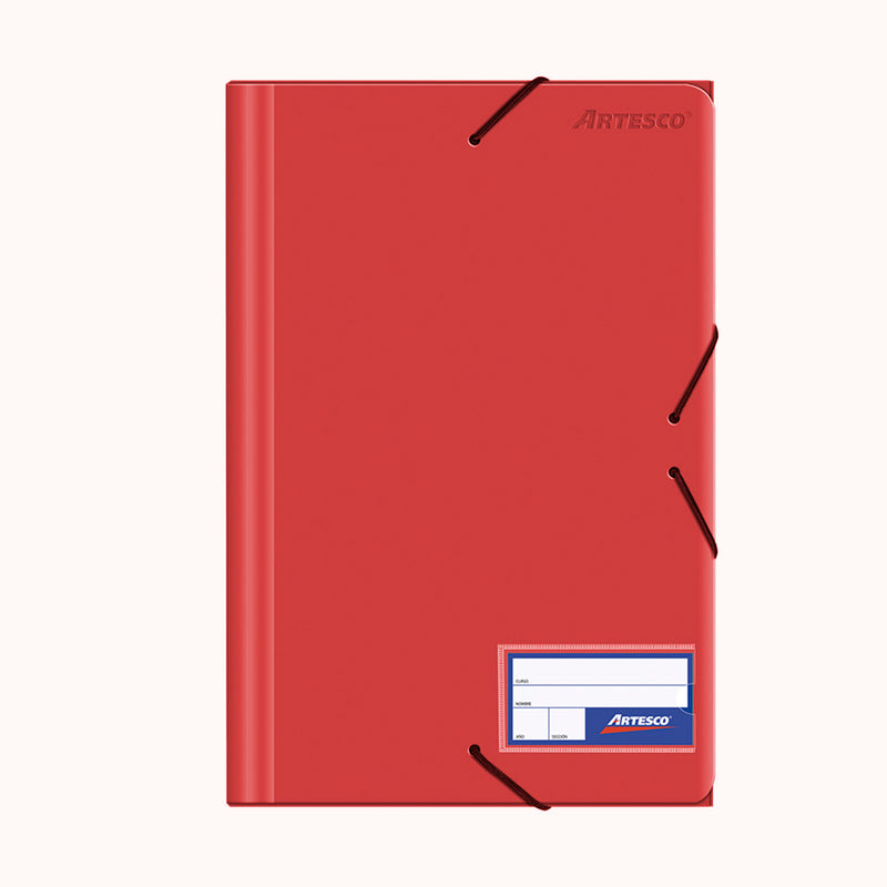 Folder Artesco D/Plast C/Liga C/Entero Rojo