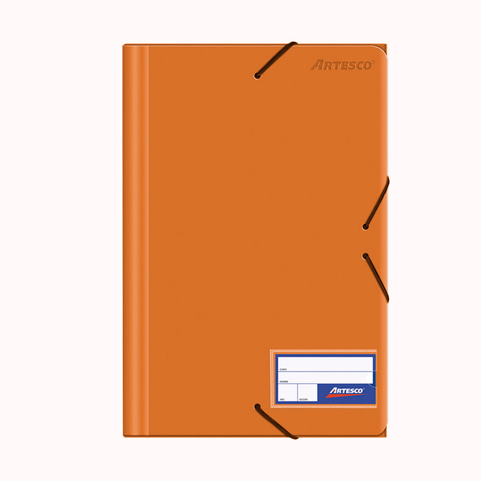 Folder Artesco D/Plast C/Liga C/Entero Naranja + Fast Plast