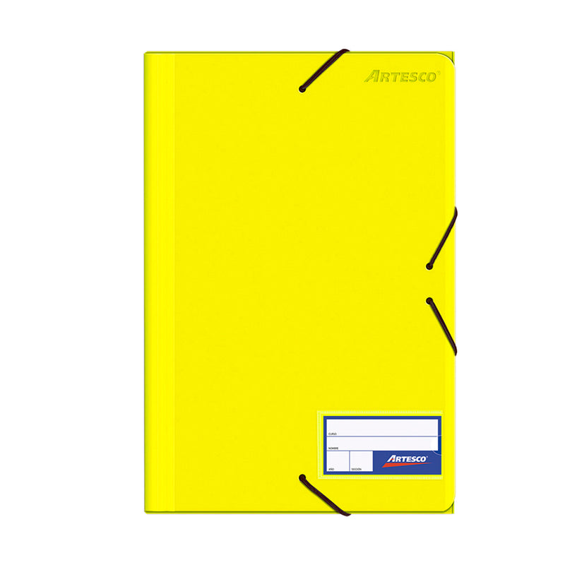 Folder Artesco D/Plast C/Liga C/Entero Amarillo + Fast Plast