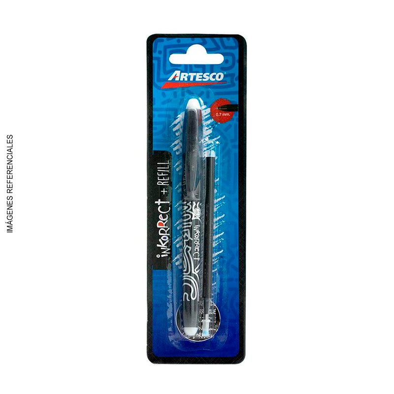 Boligrafo Artesco (16290015) Inkorrect T/Gel Negro Blis