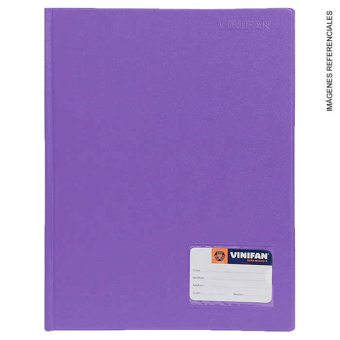 Folder Vinifan De Plástico De Tapa Oficio Con Gusano Lila