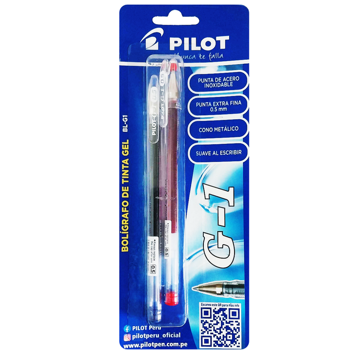 Boligrafo Pilot SK BL-G1-5 - x2(Azul/Rojo) Blister