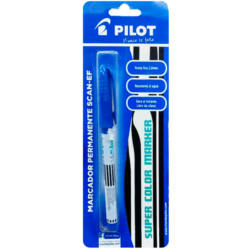 Plumón Pilot Permanente Scan Blister Azul