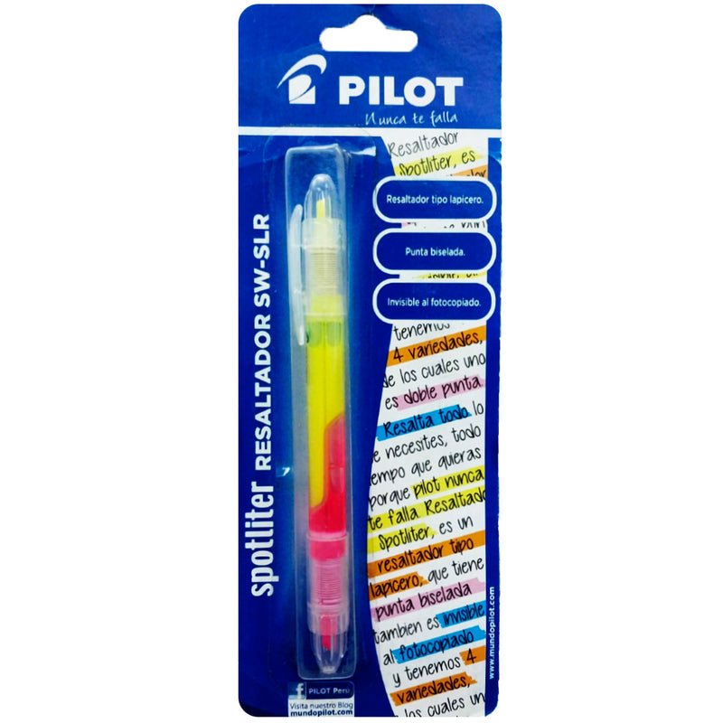 Resaltador Duo Pilot SLVW Blister Amarillo/Rosado