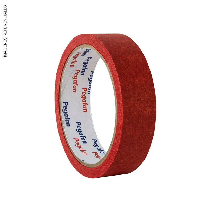 Cinta Masking Tape Escolar Pegafan (24 mm X 18M/20 Yd) Rojo