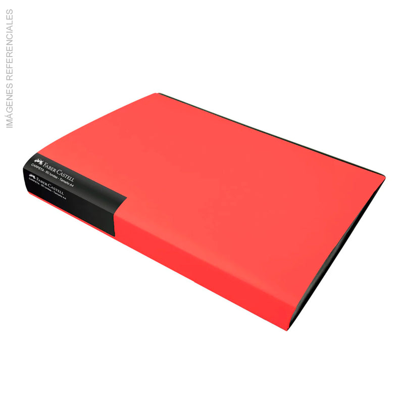 Portadocumento Faber (301621-CF1980) A4  80 Fundas Rojo