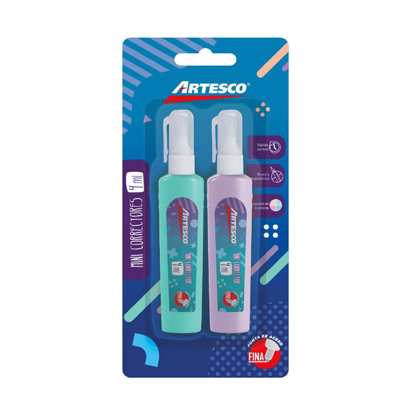 Corrector Artesco Mini 4Ml X2 Blis