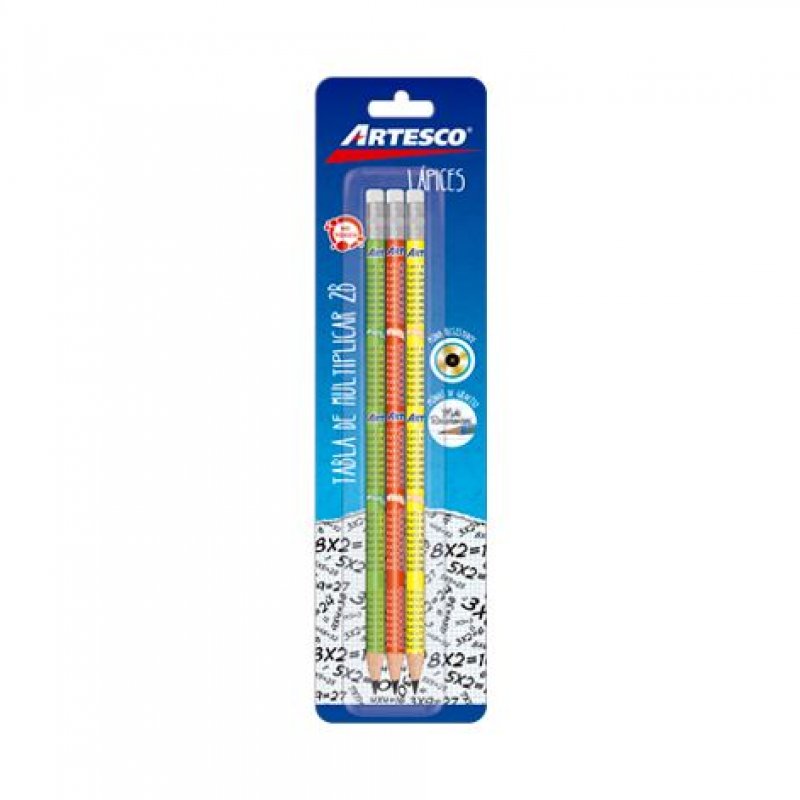 Lapiz Artesco Tabla De Multiplicar X3 Blis