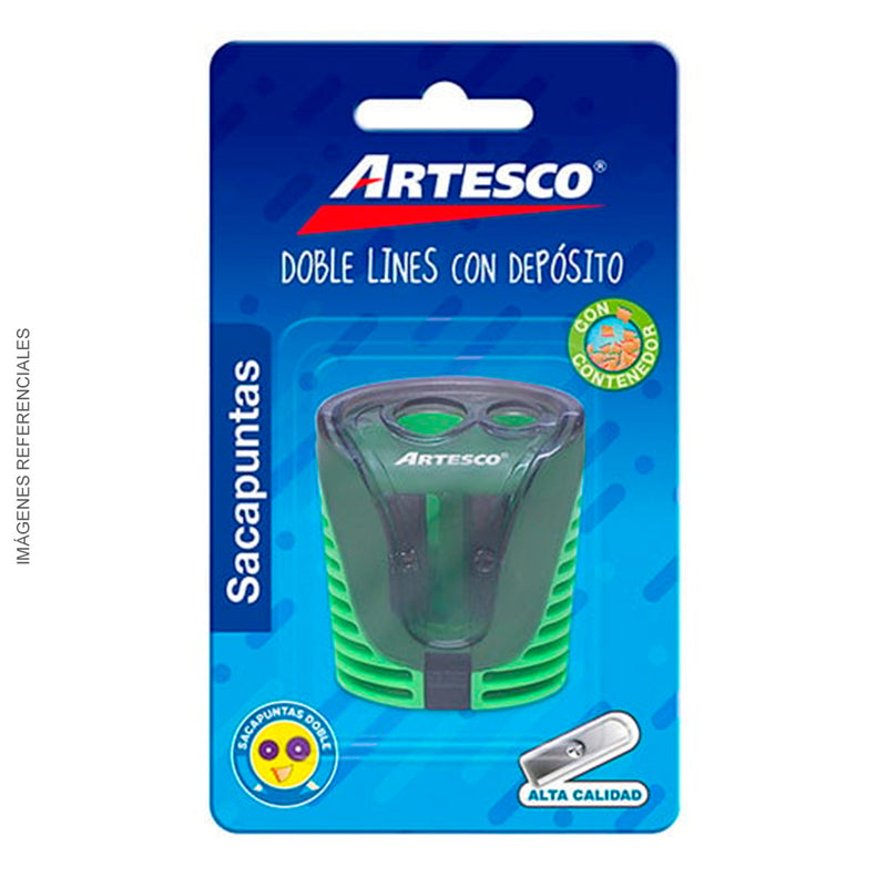 Tajador Artesco D/Plast Doble Lines C/Deposito X1 Blis