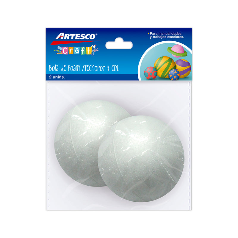 Bola de Foam Artesco 8 Cm X2 Unds