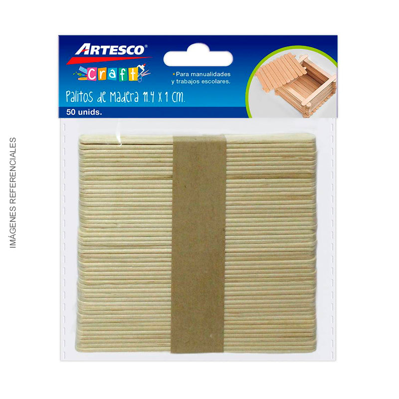 Palitos D/Madera Artesco (11.4X1Cm) X50 Blis