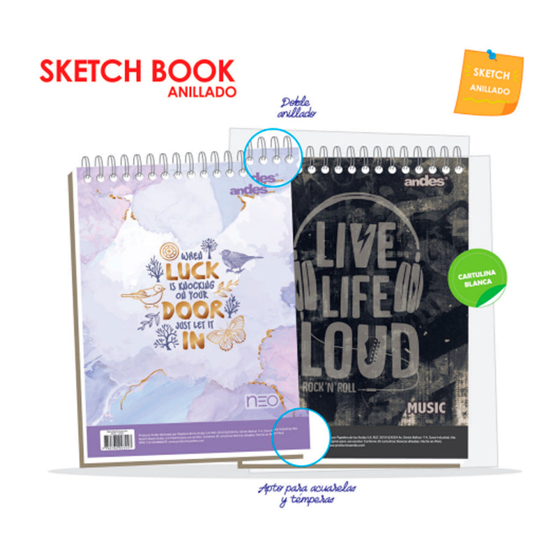 Block Andes Sketch Espiral 150gr Femenino (20hjs)