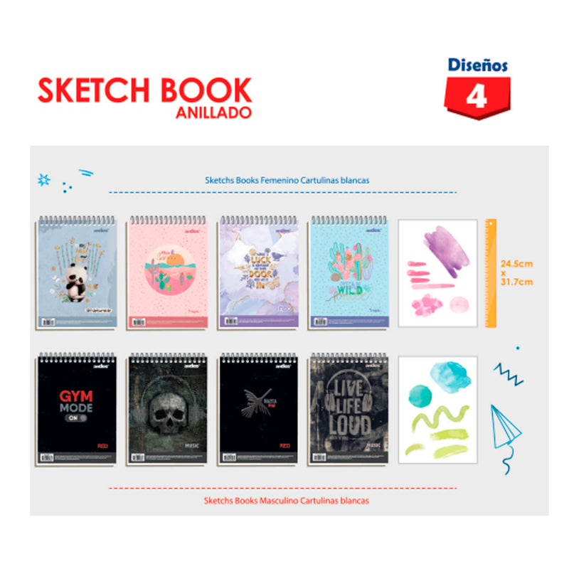 Block Andes Sketch Espiral 150gr Femenino (20hjs)