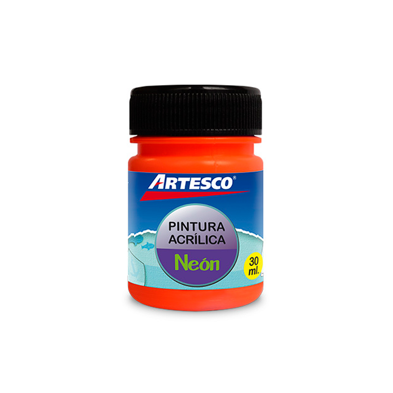 Pintura Acrilica Artesco Neon 30 ML. Anaranjado