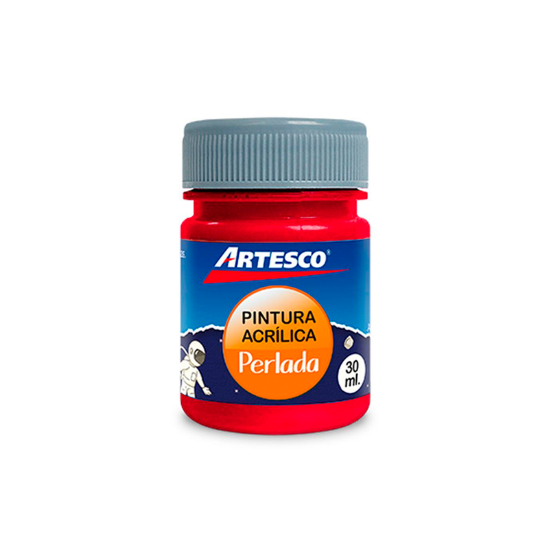 Pintura Acrilica Artesco Perlada Metalica 30ml Rojo