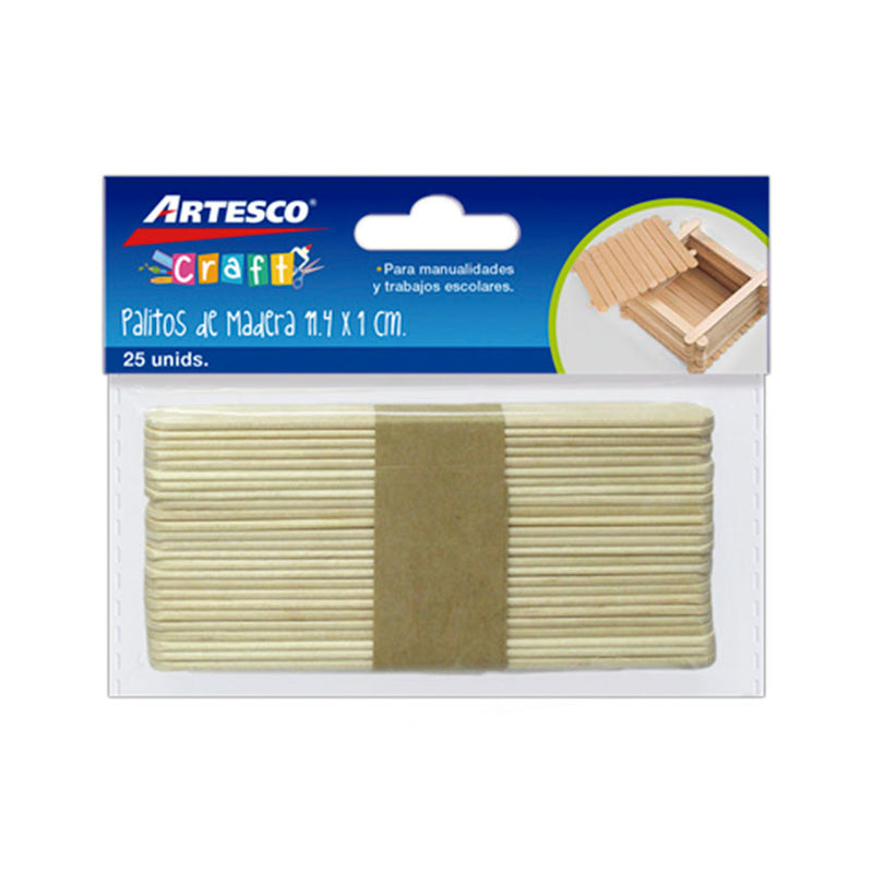 Palitos D/Chupete Artesco (11.4 X1Cm) Bolsax25Und