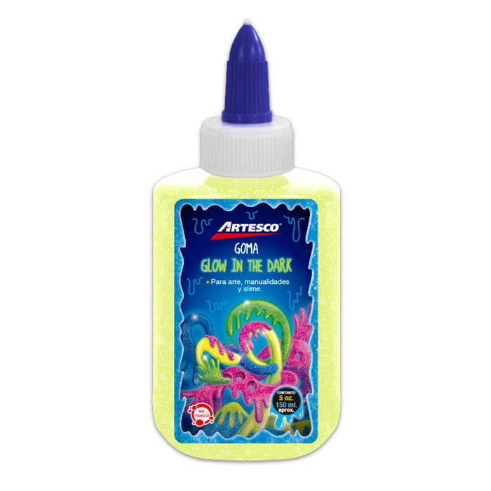 Goma Glow In The Dark Artesco 5 Onz Amarillo