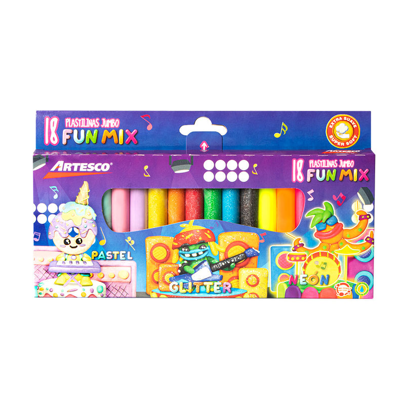 Plastilina Artesco Jumbo Deluxe X18